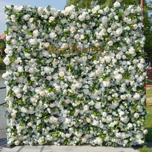 ฉากหลังดอกไม้ประดิษฐ์สีชมพูฟ้าสำหรับงานเลี้ยงฉลองทารกแรกเกิด ขนาด 8 ฟุต x 8 ฟุต ม้วนเก็บได้ ฉากหลังดอกไม้สีฟ้าชมพูสำหรับงานอีเว้นท์ - Product Image 5
