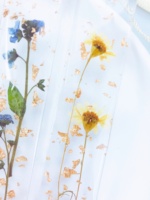 Marque-page transparente avec fleurs séchées, 1 pièce, en résine, pour la lecture, journal personnel, porte-livre, cadeau, promotion