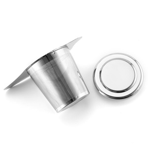 Customized Logo Double Handle Fine Mesh Loose Leaf <strong>Tea</strong> Strainer Filter Stainless Steel 304 Bucket <strong>Tea</strong> <strong>Infuser</strong> With Lid - Product Image 5