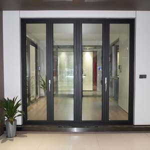 Vente directe d'usine Porte pliante en aluminium de haute qualité Porte extérieure pour maison Porte en verre coupe-vent et insonorisée - Product Image 2