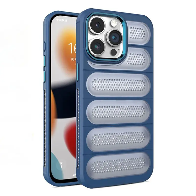 Breathable Cooling Mesh PC+TPU Case for iPhone 16 Pro Max 15 14 Plus 13 12 11 Pro Max Heat Dissipation Matte Shockproof Shell