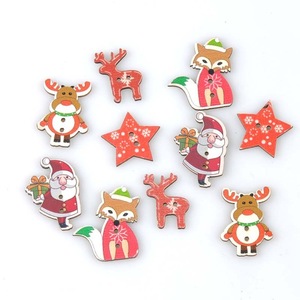 Botones de Madera Grandes para Niños, Juguetes para Colorear, Modelo Colorido para Pintar y Personalizar, Botones de Madera para Sombrero de Santa Claus Navideño - Product Image 5