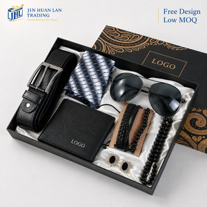 Luxury <strong>Gift</strong> Set <strong>for</strong> Men with Belt Wallet Tie Sunglasses Cufflinks and Bracelet <strong>for</strong> Father Husband <strong>Boyfriend</strong> - Product Image 1