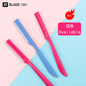Rasoir à sourcils en métal à poignée droite pour femmes, 5 pièces - Product Image 3