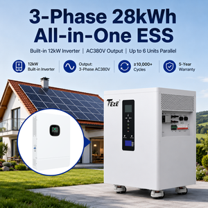 Système de stockage d'énergie solaire tout-en-un 28kWh 32kWh pour la maison, batterie 51.2V 560Ah 628Ah, triphasé AC380V, intégré 12kW - Product Image 1