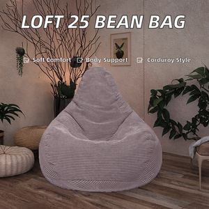 Loft 25 Sitzsack für Erwachsene mit Hoher Rückenlehne aus Cordstoff, Ergonomisches Design für Innenräume, Getrennte Fußstütze, Extra Weicher Einzelsitz-Pouf - Product Image 2