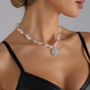 Joyería transfronteriza europea y americana, piedra Artificial de cristal fresco para mujer, Estrella redonda geométrica creativa con personalidad - Product Image 2