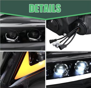 ไฟหน้า LED สีดำสำหรับ Toyota Corolla 2011-13 พร้อมเลนส์โปรเจคเตอร์แบบใส ชุดเปลี่ยนคู่ - Product Image 2