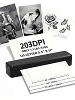 Printer Saku Thermal A4 Nirkabel Murah Baru dengan Baterai 1500mAh Terintegrasi, Resolusi USB 203dpi, Tersedia