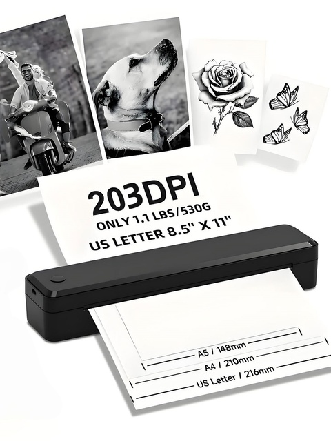 New Cheap Wireless Portable A4 Thermal Pocket Printer with Built-in 1500mAh Battery USB 203dpi Resolution in Stock