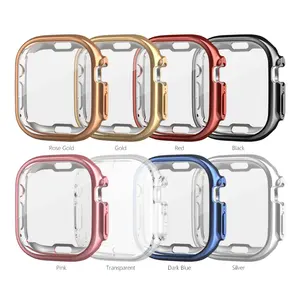 Apple için 360 kapak izle Ultra 49mm kılıf yumuşak temizle TPU tam ekran koruyucu için iWatch serisi Ultra 49mm