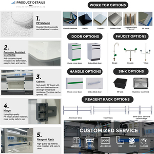 Table de <span class=keywords><strong>laboratoire</strong></span> anti-corrosion pour laboratoires chimiques et hôpitaux, table en PP résistante aux acides forts, îlot de travail en PP - Product Image 5