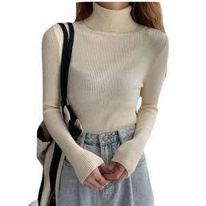 Nuevo Suéter Coreano Multicolor de Punto Liso para Otoño/Invierno, Camiseta Clásica de Cuello Alto y Manga Larga - Product Image 3