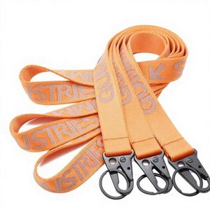 Wholesale <b>Custom</b> Souvenir Heavy Duty Thick Phone Neck Strap Outdoor <b>Keychain</b> Lanyards Nylon Grooved Jacquard Lanyard - Product Image 1