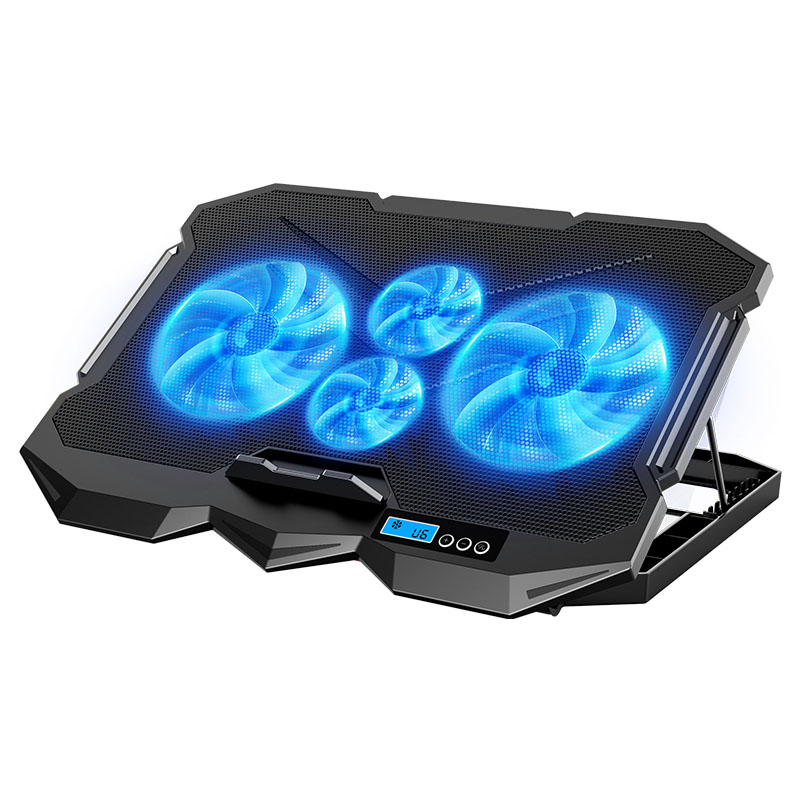 Groothandel Nieuwe Aankomst Draagbare Laptop Cooling Pad Opvouwbare Notebook Cooler Stand 4 Fans Met Lcd Hoogte Verstelbare Oem & Odm