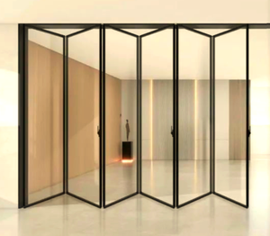 Puerta <span class=keywords><strong>de</strong></span> vidrio <span class=keywords><strong>de</strong></span> aluminio Diseño <span class=keywords><strong>de</strong></span> acordeón moderno Método <span class=keywords><strong>DE</strong></span> APERTURA <span class=keywords><strong>DE</strong></span> ACERO INOXIDABLE plegable Patio Pantalla plegable interior 5 años - Product Image 1