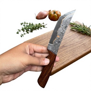 Cuchillo de Hoja Fija de Acero Damasco y Cobre con Mango de Madera, Personalizable, para Caza, Camping y Supervivencia - Product Image 2