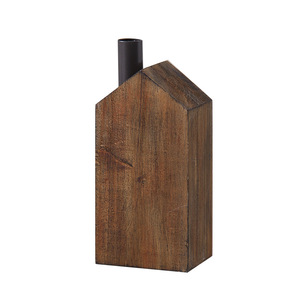 Portavelas de Madera Maciza con Forma de Casa, Estilo Antiguo, Decoración para el Hogar, Regalo de Boda - Product Image 5