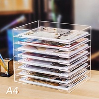 Organisateur de papeterie en acrylique Organisateur de bureau Porte-étagère à documents Trieur de papier transparent Plateau à lettres empilable en acrylique