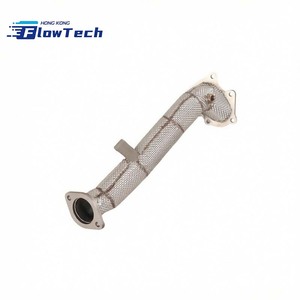 ท่อลงตรง Flow Tech SS304 สแตนเลสขัดเงาแบบกระจก สำหรับ Subaru STi 2.5T BRZ WRX ติดตั้งแบบยึดตรง - Product Image 3