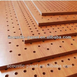 Panneau acoustique en bois perforé pour salle de conférence, panneau acoustique portable en bois de malaisie, matériel insonorisé - Product Image 3