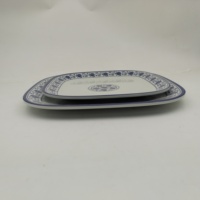 Meilleures ventes, assiettes à dîner en mélamine de qualité alimentaire écologiques, motif de fleurs bleues, durables, sans BPA, lavables au lave-vaisselle, pour la maison