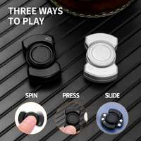 Spinner artisanal en alliage de zinc, gravure personnalisée du logo, cadeau noir et argent, vente en gros OEM ODM, jouet de bureau EDC