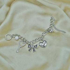 Pulsera de Cadena de Moda con Motivos de Corazón y Mariposa Inspirados en el Denim, Estilo Europeo y Americano, para Mujer - Product Image 4