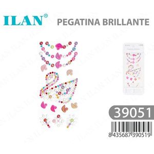Adesivi con strass scintillanti ILAN a forma di cigno multicolore 39051 - Product Image 3