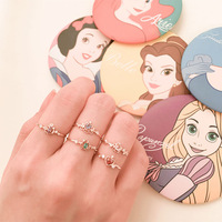 Bague Couronne Princesse Design Mode en Laiton Forme Couronne Dessin Animé avec Zircon Cubique CZ, Magnifiques Bagues Dorées pour Filles Mignonnes, Sac OPP, 1 pièce pour Femme