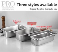 Grosir Wadah Makanan Gastronorm (GN Pan) Standar Modern Gaya Amerika 1/4 Stainless Steel 201 Tebal 0.7mm Warna Perak untuk Komersial