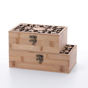 Caja de Almacenamiento de Bambú Rectangular 26.6x16.6x7.5cm, Caja de Regalo para Joyería Hecha a Mano, Caja de Madera Artesanal - Product Image 3