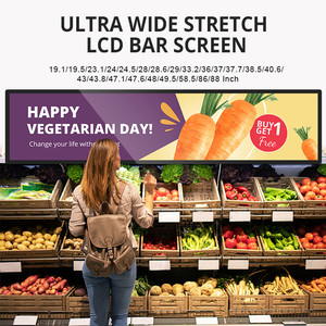Raflar için 23.1 "dijital raf kenarı LED ekran süpermarket uzaktan yönetim 60cm gerilmiş Bar Lcd ekranlar - Product Image 3