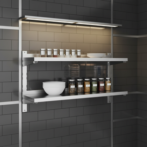 Estante de Almacenamiento de Cocina Comercial de Acero Inoxidable de Alta Calidad Heavybao, de 2 Niveles Ajustables, para Montar en la Pared - Product Image 1