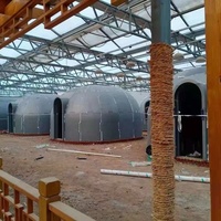 Dôme en verre EPS à double étage pour hôtel, maison extérieure, jacuzzi, design japonais, résistant au vent et aux tremblements de terre, salle à manger, salle de bain