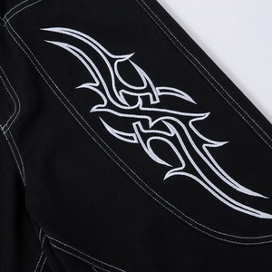 <span class=keywords><strong>Jeans</strong></span> da <span class=keywords><strong>Uomo</strong></span> Stile Retrò Americano Hip Hop, Vita Media, Gamba Dritta, Decorazione con Bottoni, 100% Cotone, Y2K, Ricamati, Lavati, Neri, <span class=keywords><strong>Jeans</strong></span> Larghi da <span class=keywords><strong>Uomo</strong></span> - Product Image 2