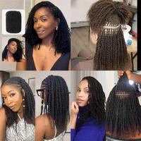 Extensions de Cheveux Tressés Afro Kinky en Vrac, Légères, Couleur Naturelle, pour Tressage au Crochet QVR Micro Twist
