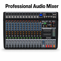 Mezclador de Audio V12-USB de 12 Canales, Consola de Sonido con 24 Efectos DSP, Ecualizador Gráfico de 7 Bandas, USB, Bluetooth para Estudio, Escenario y Transmisión en Vivo