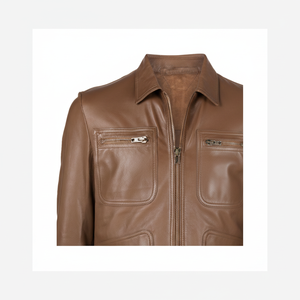 Vestes de moto en cuir véritable avec design personnalisé Veste en cuir véritable respirante pour hommes Veste en cuir véritable tendance à la mode - Product Image 2