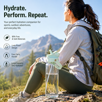 Bouteille d'eau sport 850 ml en Tritan Eastman sans BPA, personnalisable, anti-fuite, avec double ouverture, écologique, pour fêtes (OEM/ODM)