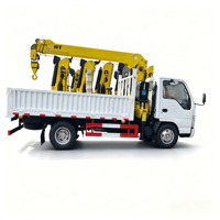 Nouvelle grue télescopique hydraulique de 4 tonnes à 4 sections, montée sur camion, de fabrication chinoise, pour usage intensif sur chantier de construction