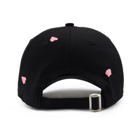 Gorra de Béisbol Minimalista con Bordado de Flor de Durazno, Visera de Gamuza, 6 Paneles de Algodón y Hebilla Metálica, Venta al Por Mayor