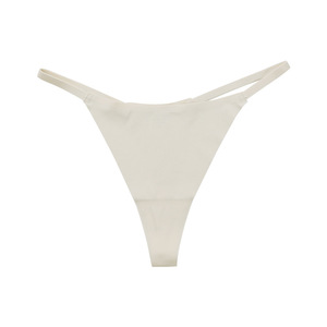 Tanga de Cintura Baja Sexy de Seda de Hielo sin Costuras Estilo Europeo y Americano para Mujer, Ropa Interior con Delicado Cinturón de Algodón - Product Image 2