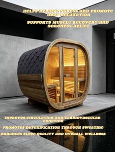 Sauna en bois à économie d'énergie pour 3 à 4 <span class=keywords><strong>personnes</strong></span>, kit complet de <span class=keywords><strong>spa</strong></span> extérieur, vapeur authentique, sauna finlandais extérieur, cèdre rouge, <span class=keywords><strong>spa</strong></span> de luxe - Product Image 6