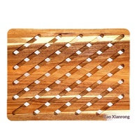 Sous-plat isolant en bois d'acacia creux, style nordique, pour tables de cuisine et de salle à manger, pour plats chauds, casseroles, bols - 1,2 cm d'épaisseur, carré