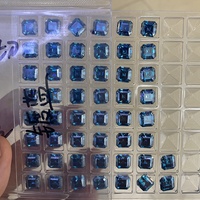 Vente en gros de haute qualité Moissanite en vrac 1carat 6x6mm Asscher Shape Sapphire BLUE Moissanite Stone for Fine Jewelry