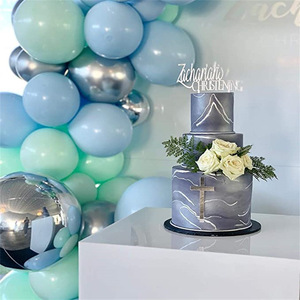 118 pièces Maca <span class=keywords><strong>bleu</strong></span> vert argent couronne arc ensemble fête d'<span class=keywords><strong>anniversaire</strong></span> bébé douche enfants événement décoration Arrangement - Product Image 3