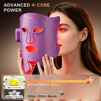 Masque facial en silicone pour la beauté du visage, thérapie photonique, lumière rouge infrarouge LED, masque facial portable pour les lèvres et les yeux, soin à domicile