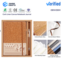 Carnet personnalisé en liège et lin écologique, couverture rigide, papier recyclé durable, journal à texture naturelle pour cadeau d'entreprise