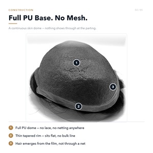 <span class=keywords><strong>Pelucas</strong></span> de Cabello Ultrafinas <span class=keywords><strong>para</strong></span> Hombre, Toupee <span class=keywords><strong>con</strong></span> Base de PU Ventilada de 0.02-0.04mm, <span class=keywords><strong>con</strong></span> Sistema V-Loop, Invisible - Product Image 4